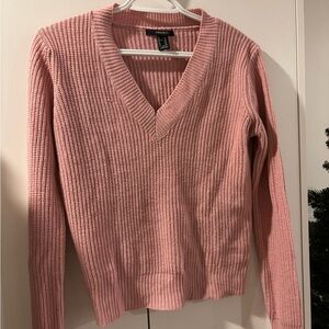 Forever 21 Soft Pink V-Neck Sweater